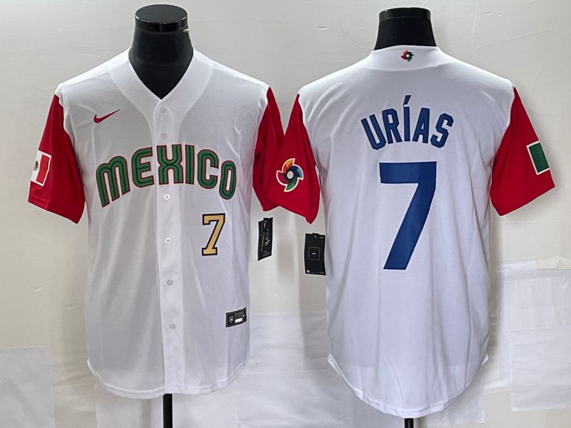 Men 2023 World Cub Mexico #7 Urias White blue Nike MLB Jersey5->more jerseys->MLB Jersey